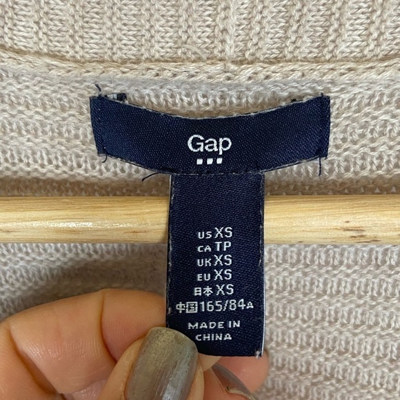 Gap Ribbed Short Sleeve Open Front Cardigan Size XS Oversized Light Pink - Picture 7 of 8